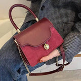 Frosted Texture Retro Handbag Single Shoulder Messenger Bag