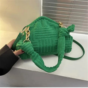 Plush Triangle Clip Handbag for Women