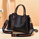 European American Soft Leather Messenger Shoulder Bag Women