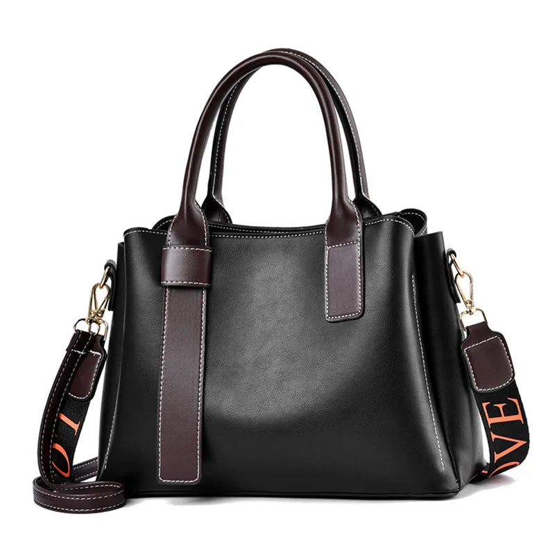 European American Soft Leather Messenger Shoulder Bag Women