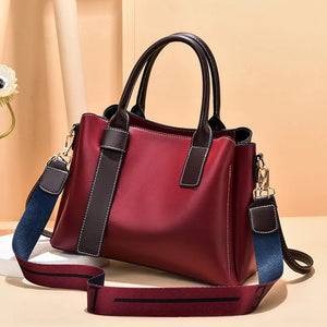 European American Soft Leather Messenger Shoulder Bag Women