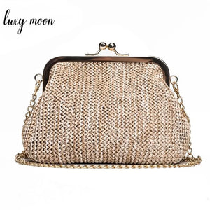 Luxy Moon Straw Clutch Tote Vintage Women Evening Bag