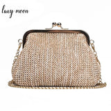 Luxy Moon Straw Clutch Tote Vintage Women Evening Bag