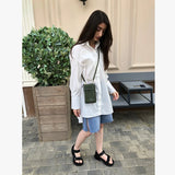 Small Yellow Cellphone Pocket Shoulder Bag Mini Crossbody Handbag