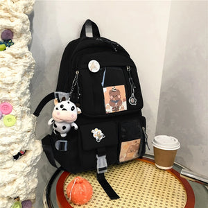 M2EA Girls Backpack Japanese School Bag with Pendant