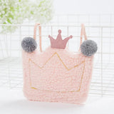 Lovely Plush Crown Kids Messenger Bag Hair Ball Embellishment