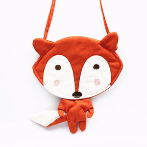 Child Messenger Bag Fox Shape Satchel Small Capacity Cotton Bag