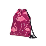 Red Flamingo 3D Print Drawstring Backpack for Women
