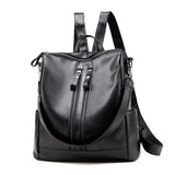 M6CC Anti-theft School Leather Backpack