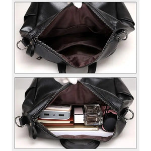 M6CC Anti-theft School Leather Backpack
