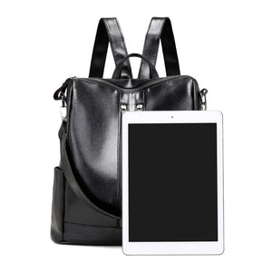 M6CC Anti-theft School Leather Backpack