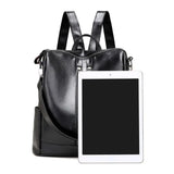 M6CC Anti-theft School Leather Backpack