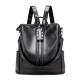 M6CC Anti-theft School Leather Backpack