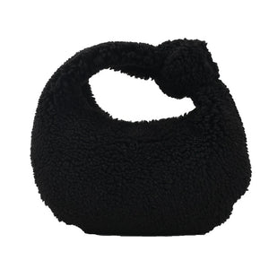 M6CC Plush Shoulder Bag for Women Autumn Winter Tote Handbag