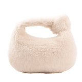 M6CC Plush Shoulder Bag for Women Autumn Winter Tote Handbag