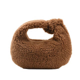 M6CC Plush Shoulder Bag for Women Autumn Winter Tote Handbag