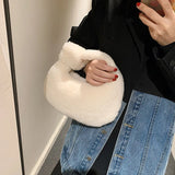 M6CC Fluffy Women's Portable Plush Handbag Mini Winter Clutches