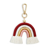 M6CC Rainbow Car Keychain Braided Rope Key Chain Women Trinket Charm
