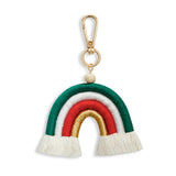 M6CC Rainbow Car Keychain Braided Rope Key Chain Women Trinket Charm
