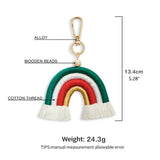M6CC Rainbow Car Keychain Braided Rope Key Chain Women Trinket Charm