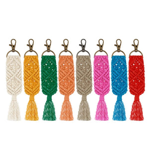 Boho Tassel Macrame Keychain for Women - Bag Charm Car Hanging