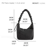 Adjustable Ruched Handle Women Underarm Shoulder Bag Soft Nylon Hobo Purse