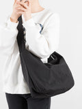 Adjustable Ruched Handle Women Underarm Shoulder Bag Soft Nylon Hobo Purse