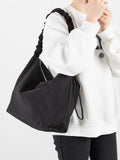 Adjustable Ruched Handle Women Underarm Shoulder Bag Soft Nylon Hobo Purse