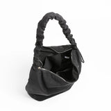 Adjustable Ruched Handle Women Underarm Shoulder Bag Soft Nylon Hobo Purse