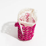Small Bucket Tote Bag Women Beaded Handbags Solid