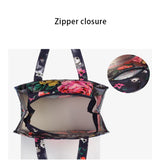 Boho Flower Print Women PVC Shopping Bag Eco Friendly Reusable Tote Handba