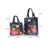 Boho Flower Print Women PVC Shopping Bag Eco Friendly Reusable Tote Handba