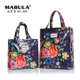 Boho Flower Print Women PVC Shopping Bag Eco Friendly Reusable Tote Handba