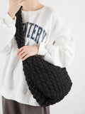 Polyester Women Shoulder Bag Lightweight Underarm Hobo Purses Solid Tote Handbag