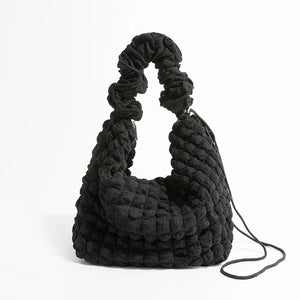 Polyester Women Shoulder Bag Lightweight Underarm Hobo Purses Solid Tote Handbag