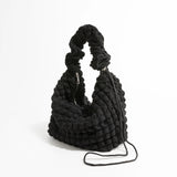 Polyester Women Shoulder Bag Lightweight Underarm Hobo Purses Solid Tote Handbag