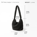 Polyester Women Shoulder Bag Lightweight Underarm Hobo Purses Solid Tote Handbag