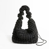 Polyester Women Shoulder Bag Lightweight Underarm Hobo Purses Solid Tote Handbag