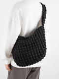 Polyester Women Shoulder Bag Lightweight Underarm Hobo Purses Solid Tote Handbag