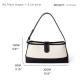 Canvas Women Totes Leather Patchwork Handbag Female Underarm Shoulder Bags