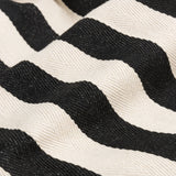 Large Capacity Cotton Shoulder Bag with Striped Pattern