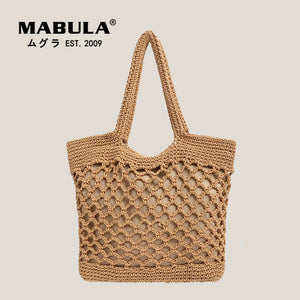 Handwoven Cotton Plaited Casual Tote for Women