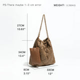 Women's Down Padded Quilted Shoulder Bag - Large Capacity Tote