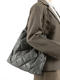 Women's Down Padded Quilted Shoulder Bag - Large Capacity Tote