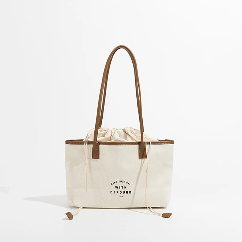 Eco Friendly Reusable Washable Canvas Tote Large Capacity Handbag
