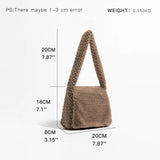 Faux Fur Shoulder Bag for Women Hobo Purse Top Handle Handbag