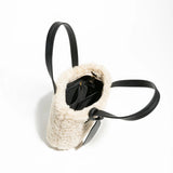 Faux Fur Small Phone Purses Women Mini Tote Bag Vintage Brown Handbags