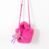 Faux Fur Small Tote Bag With Monster Top Handle Handbag