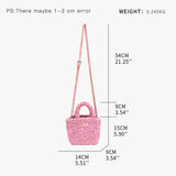 Faux Fur Small Bucket Bag Top Handle Crossbody Purse