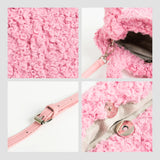 Faux Fur Small Bucket Bag Top Handle Crossbody Purse